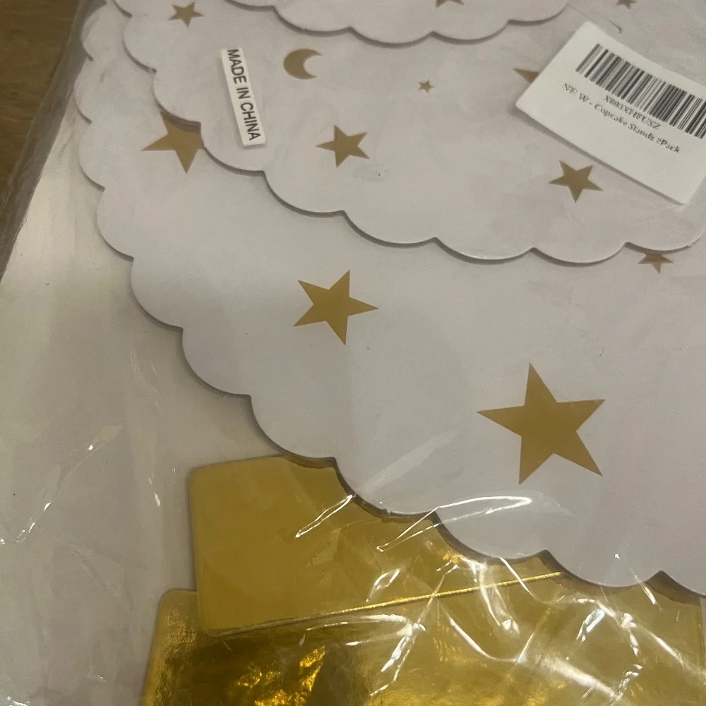 - 3 tier cupcake stand gold stars birthday